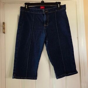 Mossimo Vintage Y2K Dark Blue Denim Capri Pants Retro Vacation Size 13